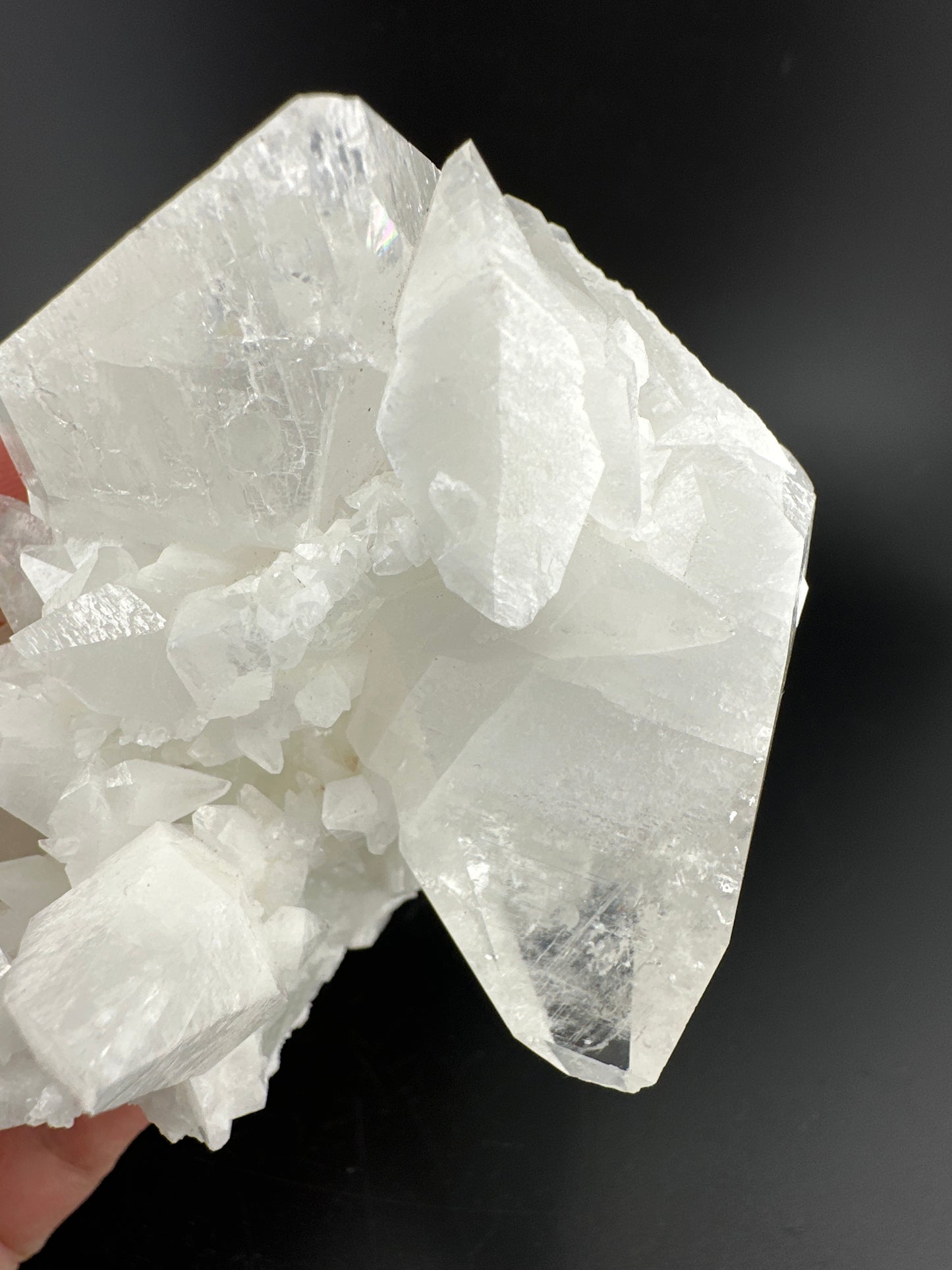 Twinned, Double-Terminated white calcite cluster, XHL