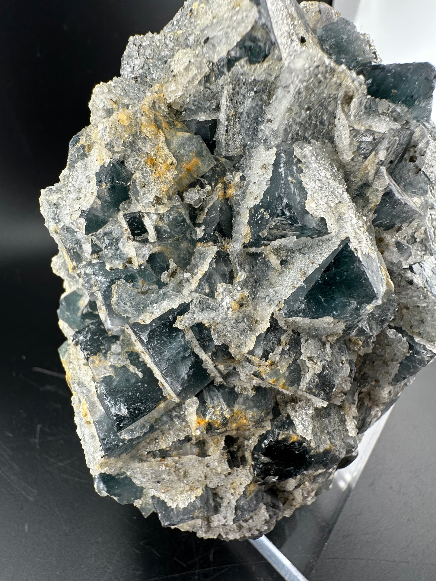 Blue Fluorite with Quartz “sugar” druze- Fujian, China