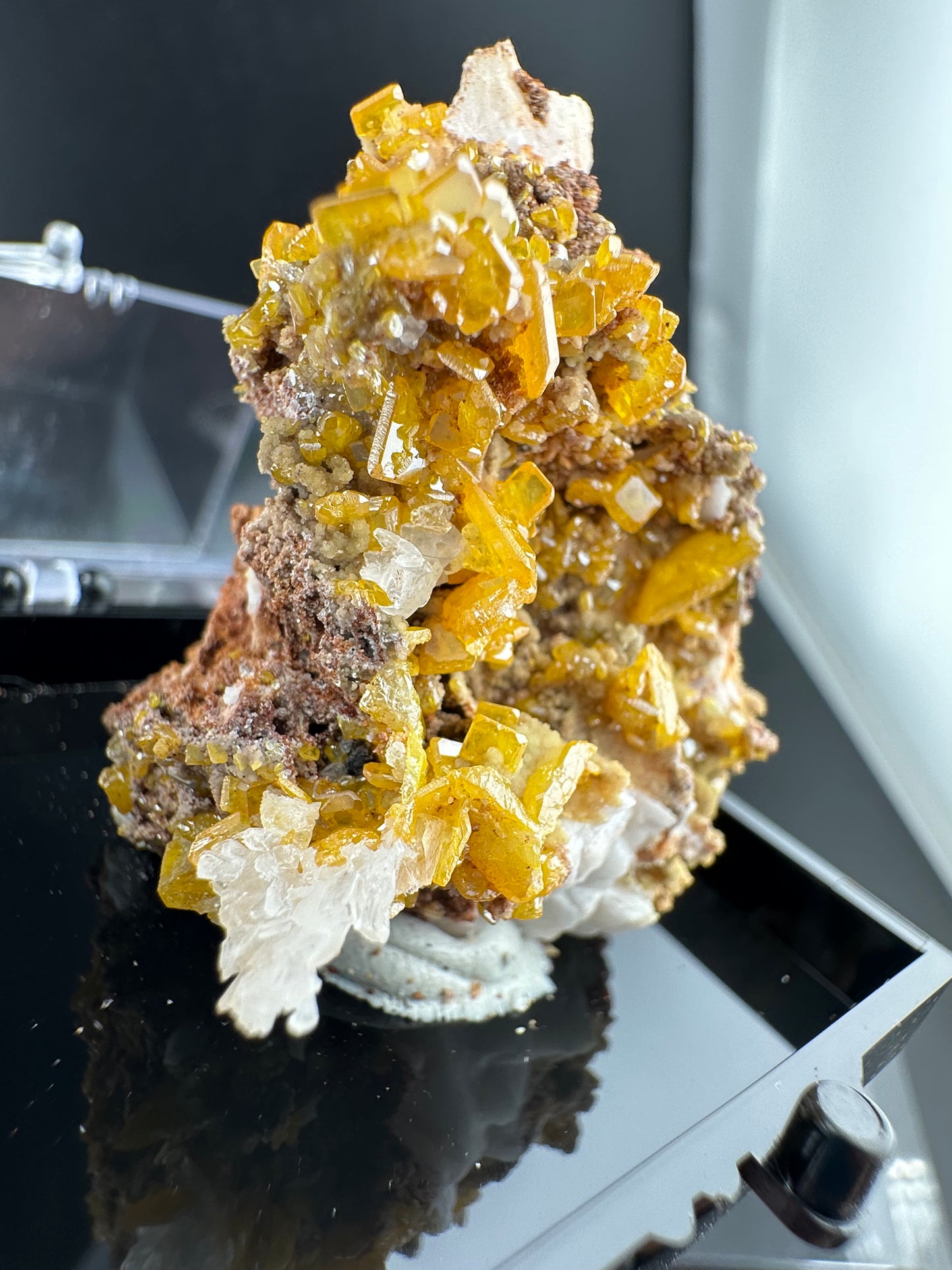 Wulfenite, Botryoidal Mimetite; La Morita Mine, Mexico
