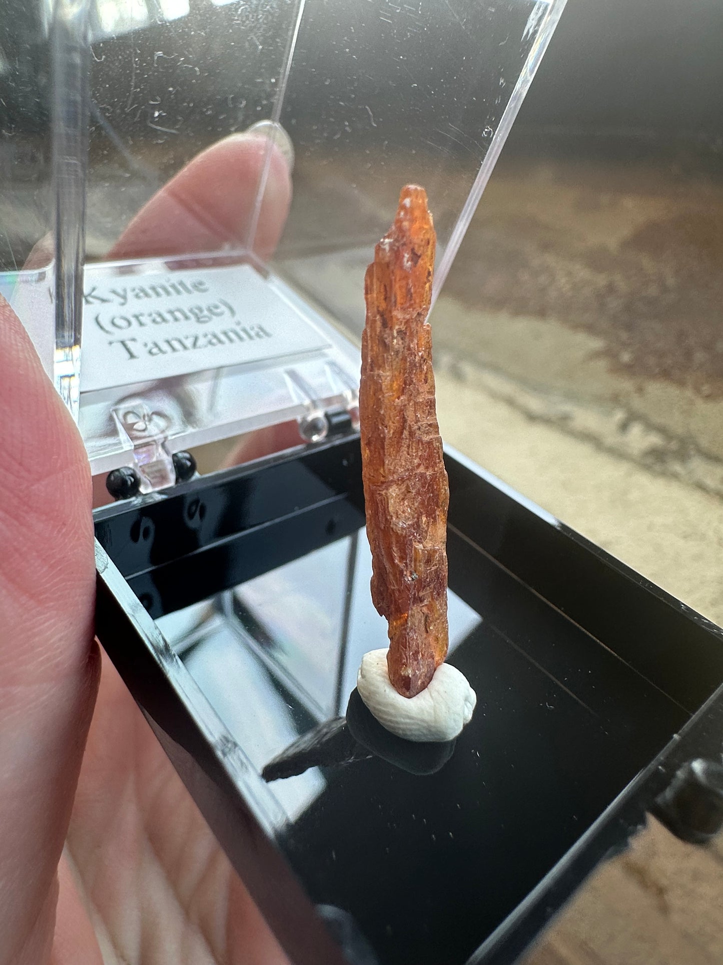 Kyanite (orange) from Tanzania. Perky box