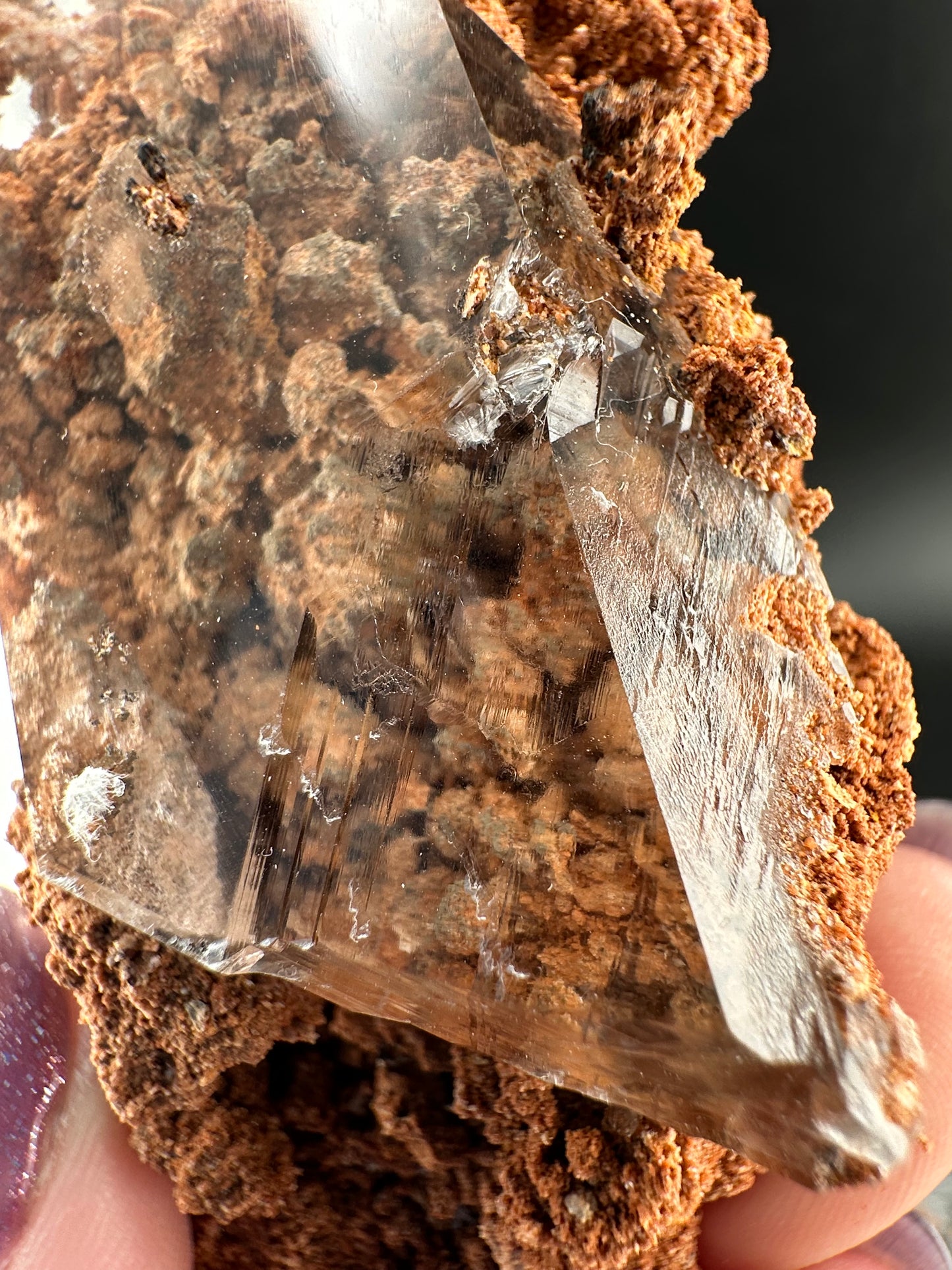water-clear Selenite, Bermejillo, MX, in custom base