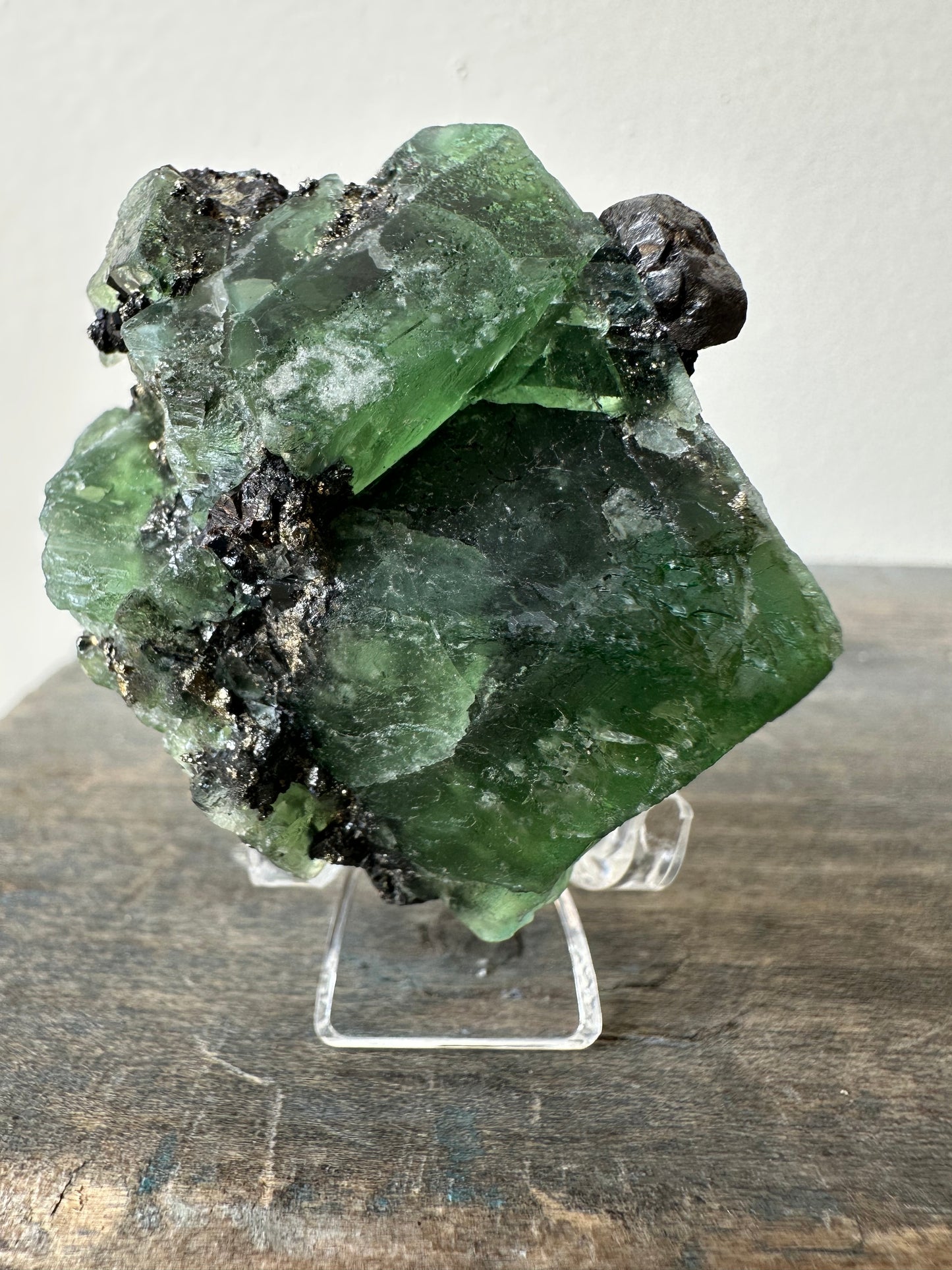 Octahedral Fluorite w/Galena, Pyrite: Milpo Mine, Cerro de Pasco, Peru