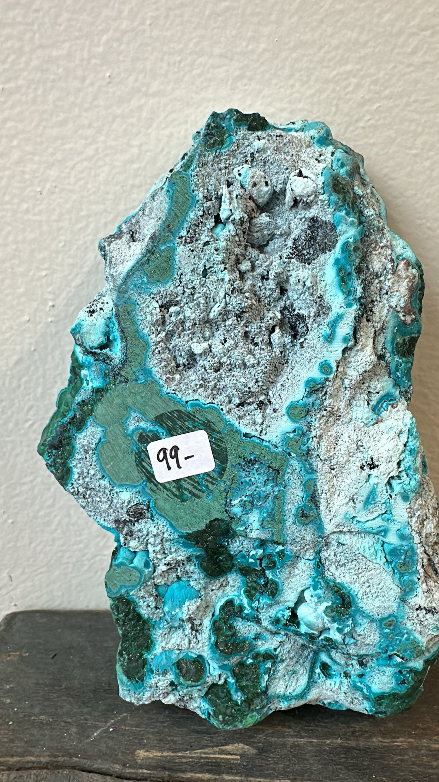 Chryscolla with Malachite, polished slab