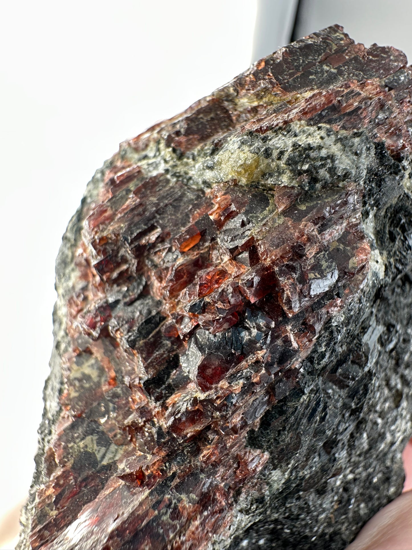Garnet, horneblend on matrix, Barton Mines NU