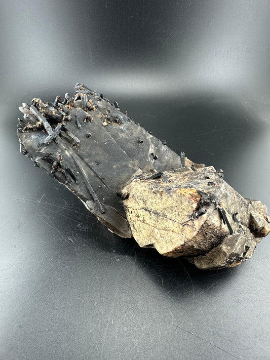 Aegirine in Smoky Quartz; Malawi