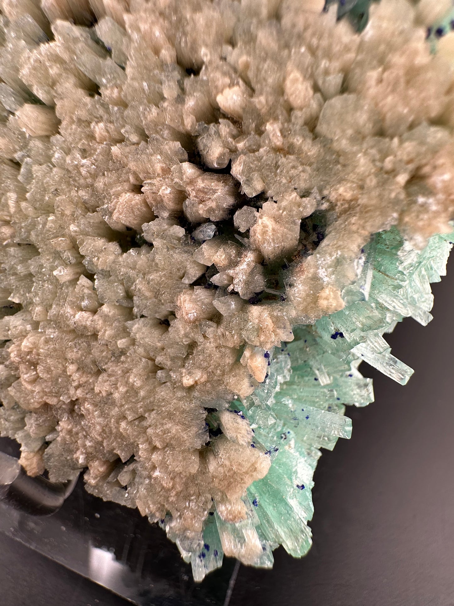 Aragonite with Smithsonite, Azurite
