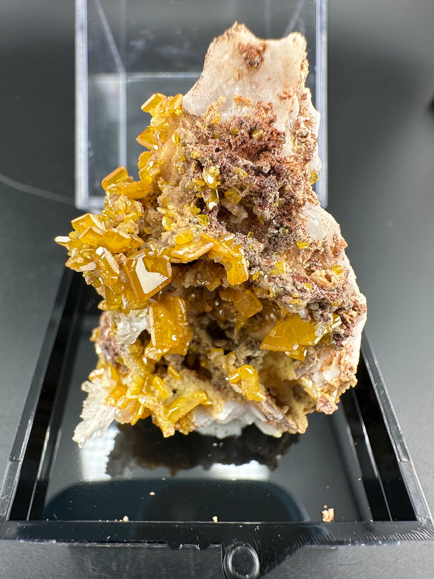 Wulfenite, Botryoidal Mimetite; La Morita Mine, Mexico
