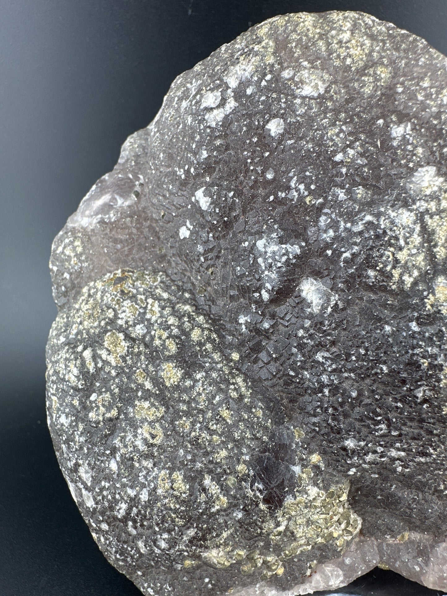 botryoidal purple fluorite with pyrite, Henan, China