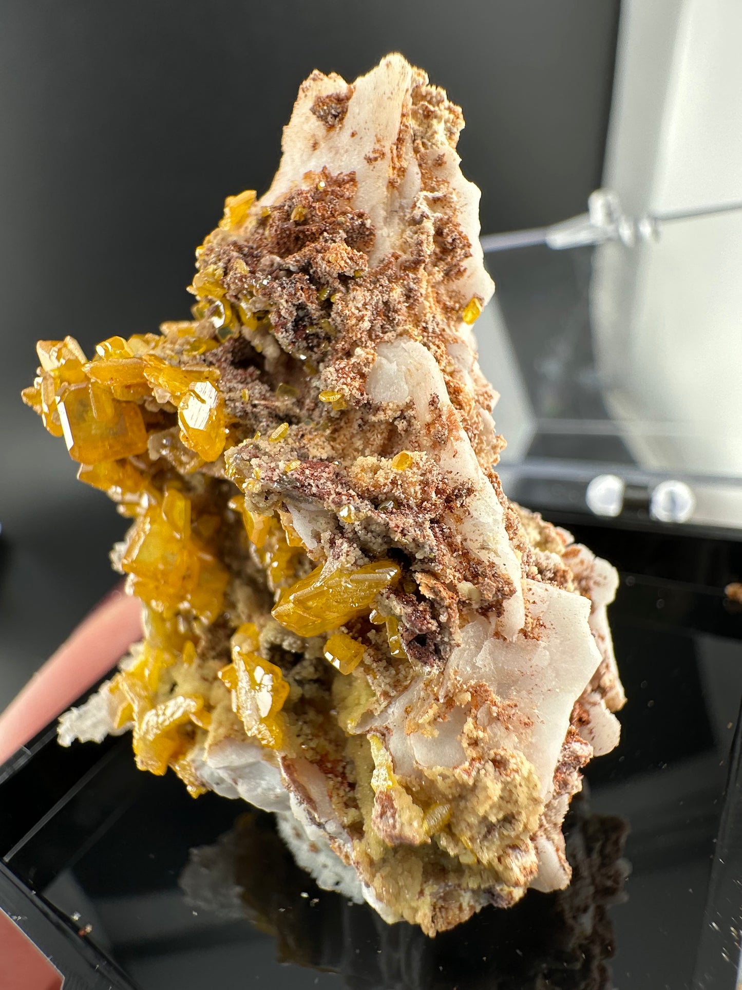 Wulfenite, Botryoidal Mimetite; La Morita Mine, Mexico