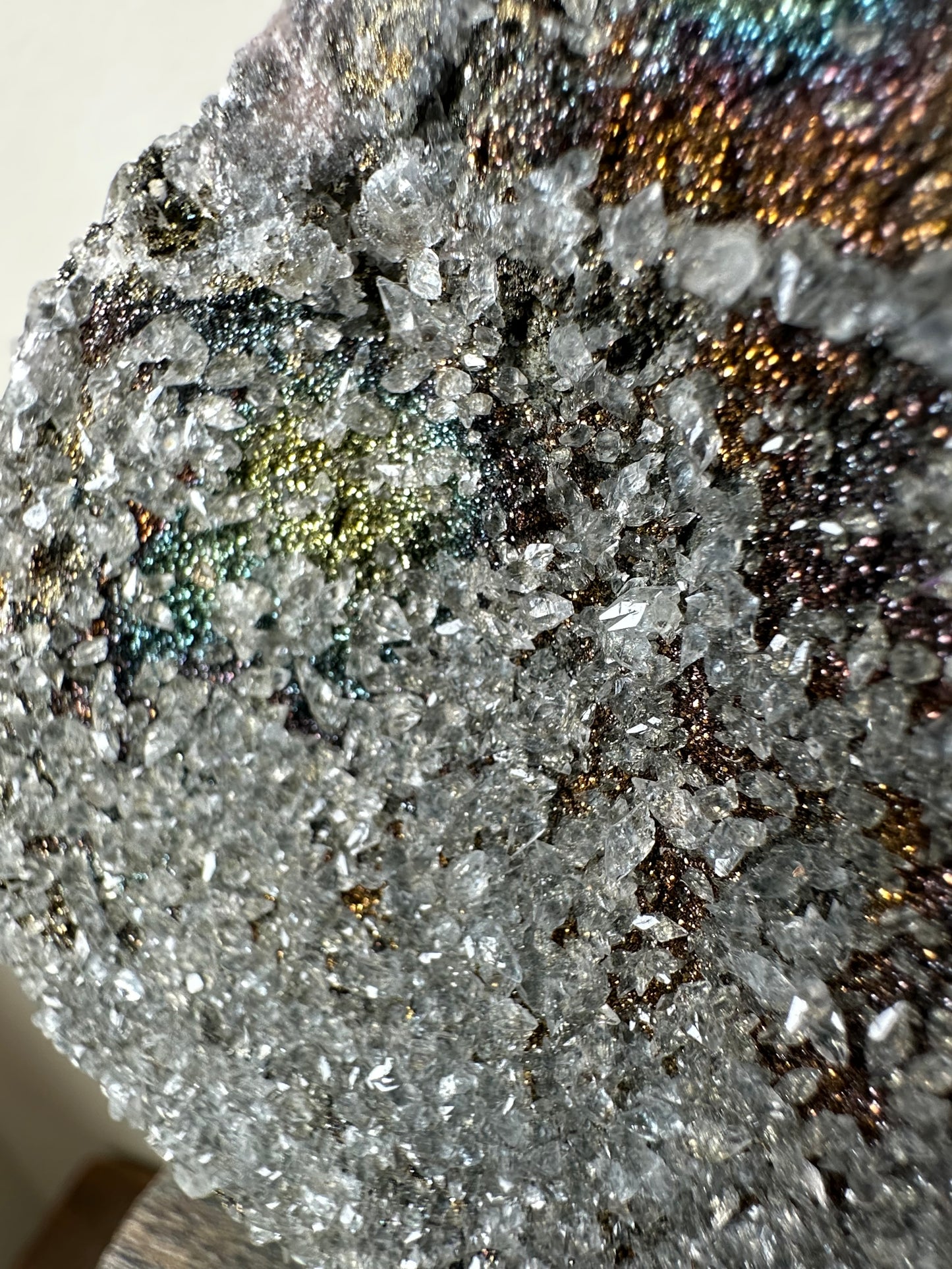 Rainbow chalcopyrite, Calcite, DayeCo., Hubei China
