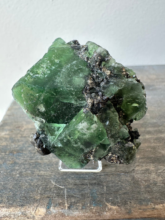 Octahedral Fluorite w/Galena, Pyrite: Milpo Mine, Cerro de Pasco, Peru