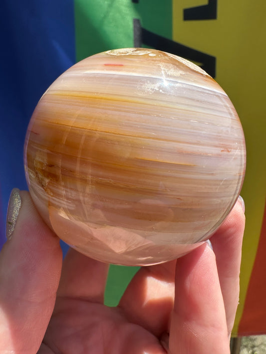 Flower & Waterline Agate sphere