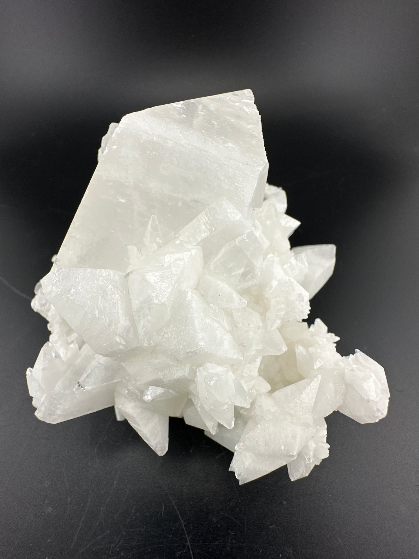 Twinned, Double-Terminated white calcite cluster, XHL