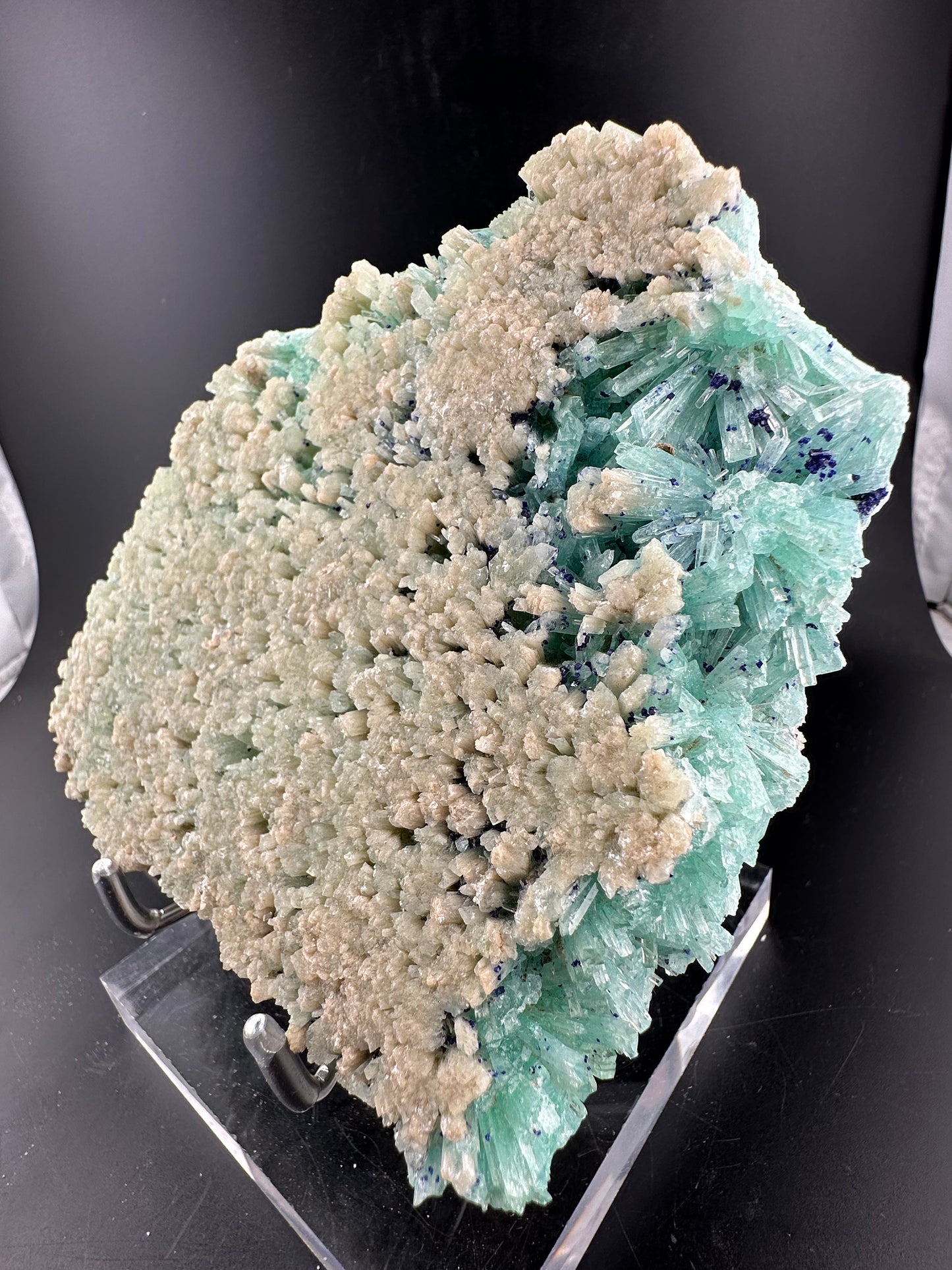 Aragonite with Smithsonite, Azurite