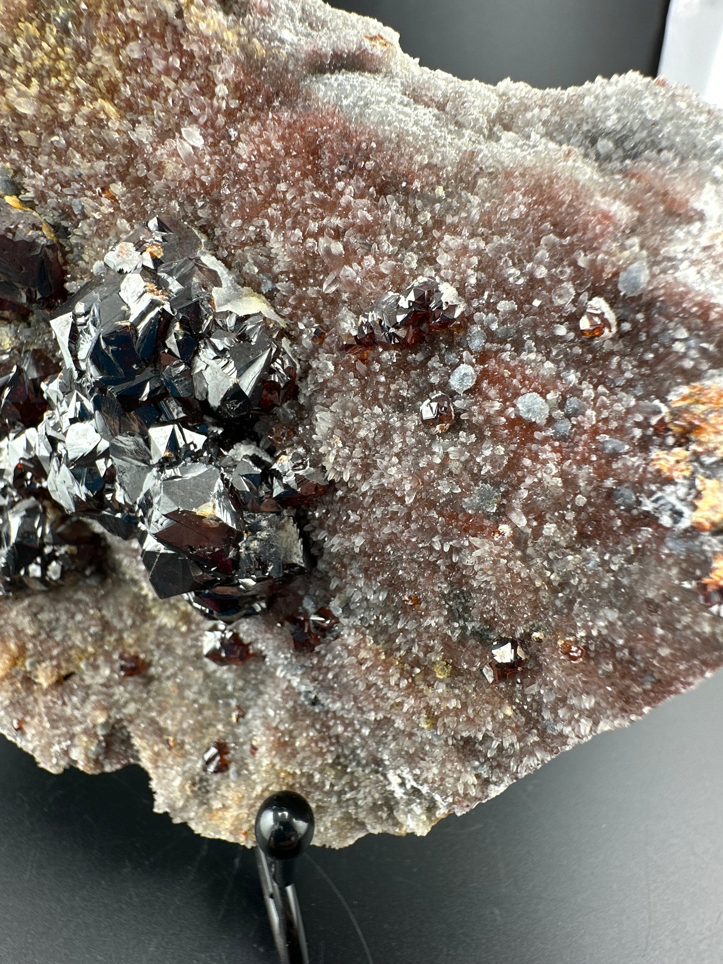 Gemmy Red Sphalerite on Quartz: Shuikoushan, Hunan, China