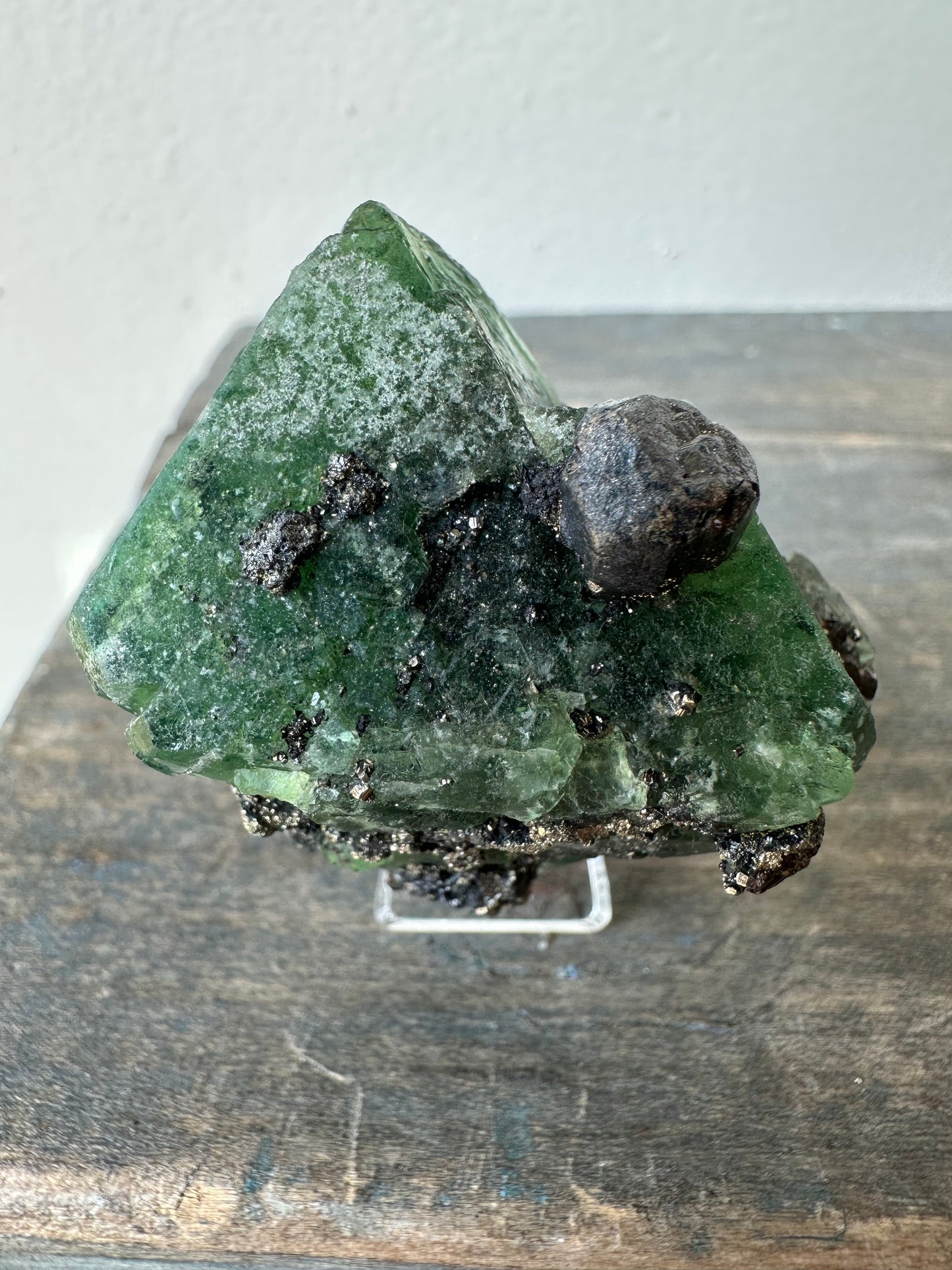 Octahedral Fluorite w/Galena, Pyrite: Milpo Mine, Cerro de Pasco, Peru