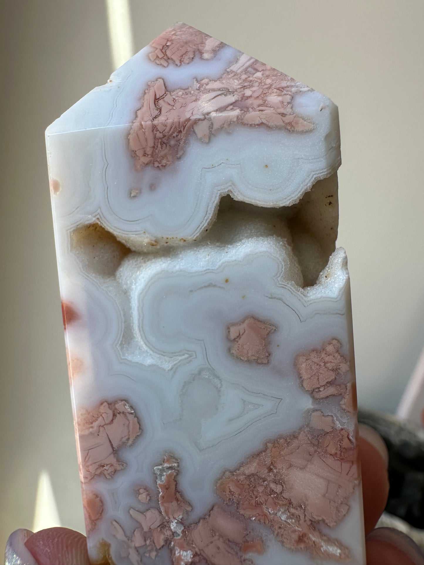 Cotton Candy Agate tower