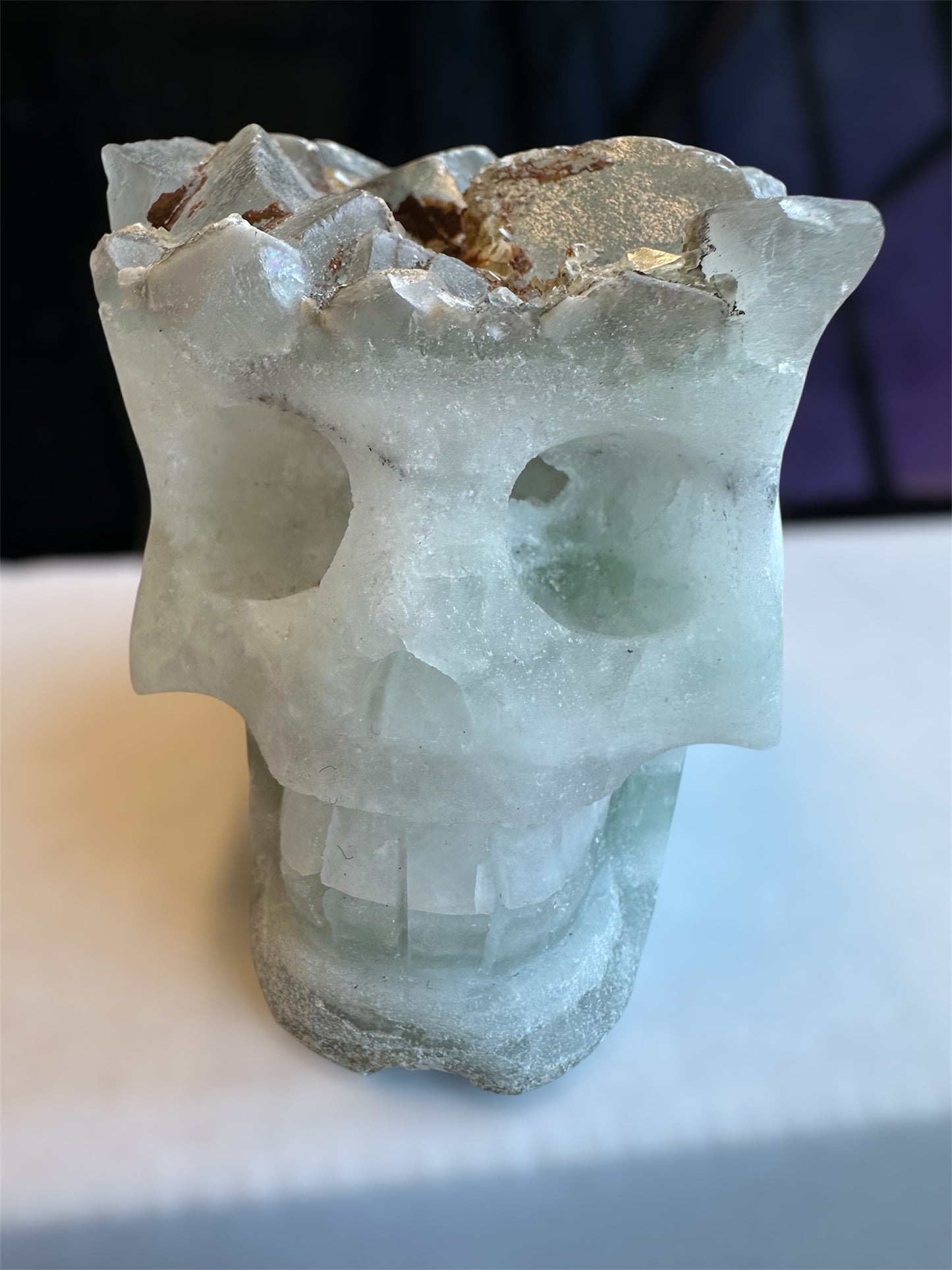 Fluorite Skull with cubic “brains”