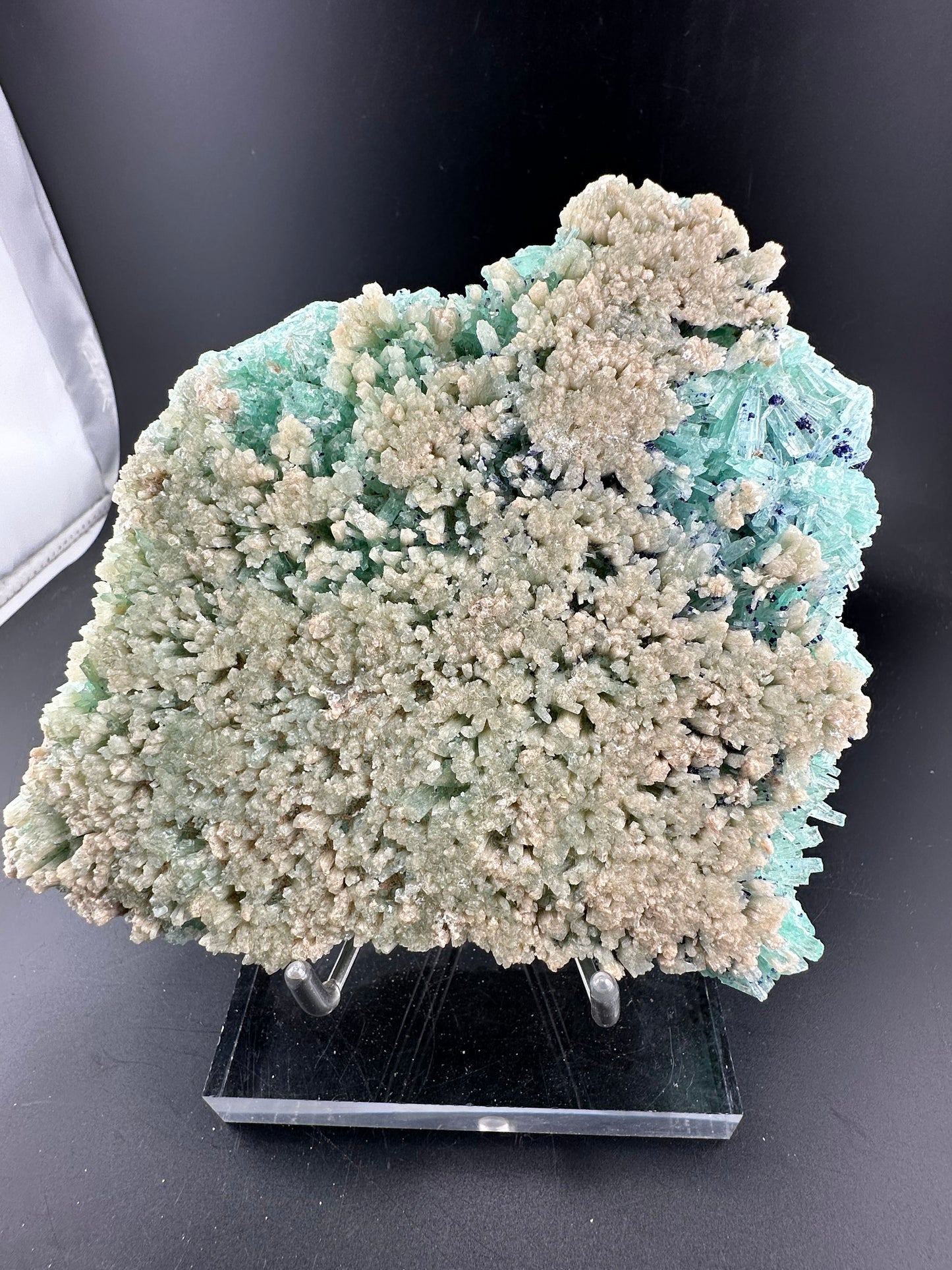 Aragonite with Smithsonite, Azurite