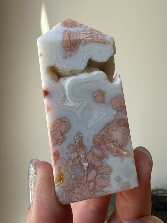 Cotton Candy Agate tower