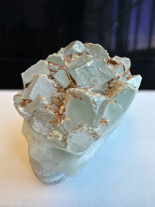 Fluorite Skull with cubic “brains”