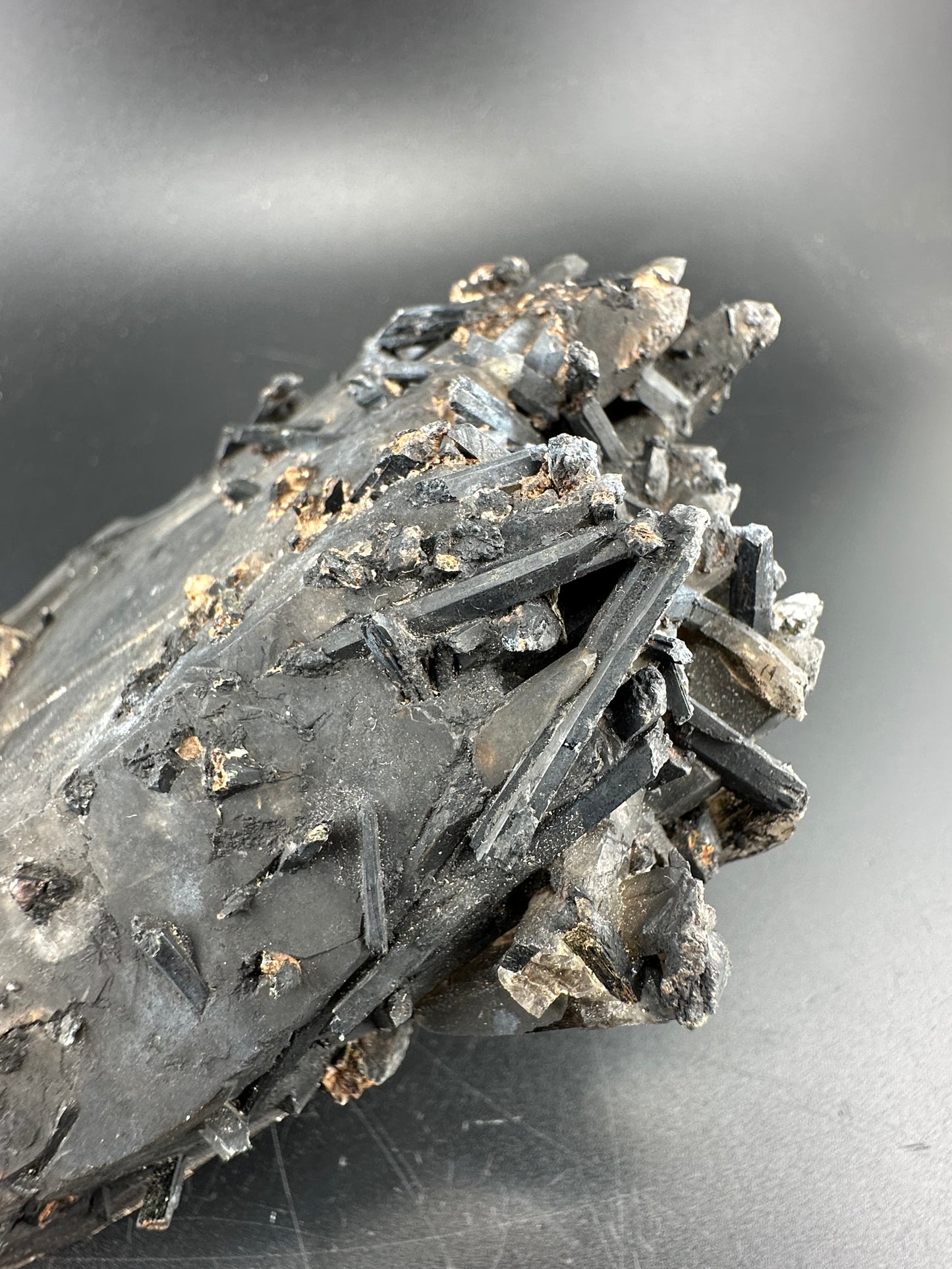 Aegirine in Smoky Quartz; Malawi