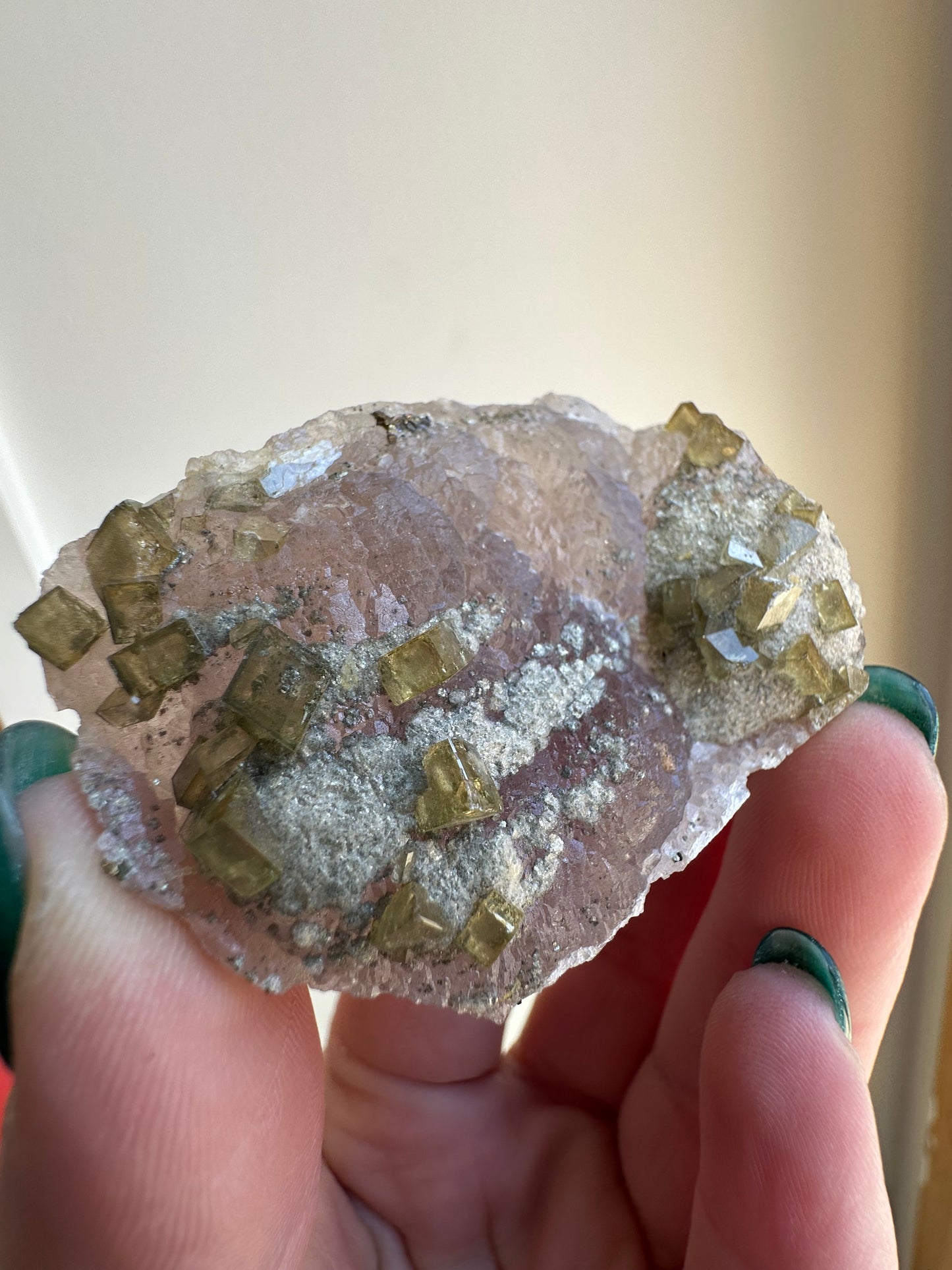 Baryte on Purple Fluorite, Jiangxi