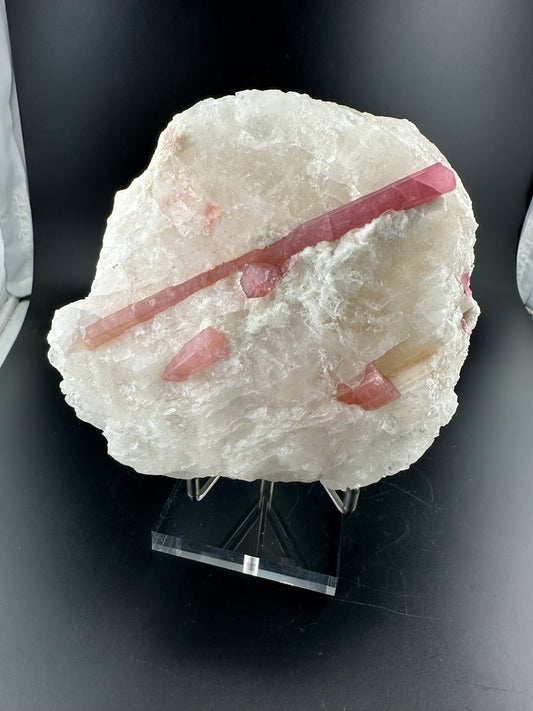 Gemmy Pink Tourmaline in Quartz, Brazil