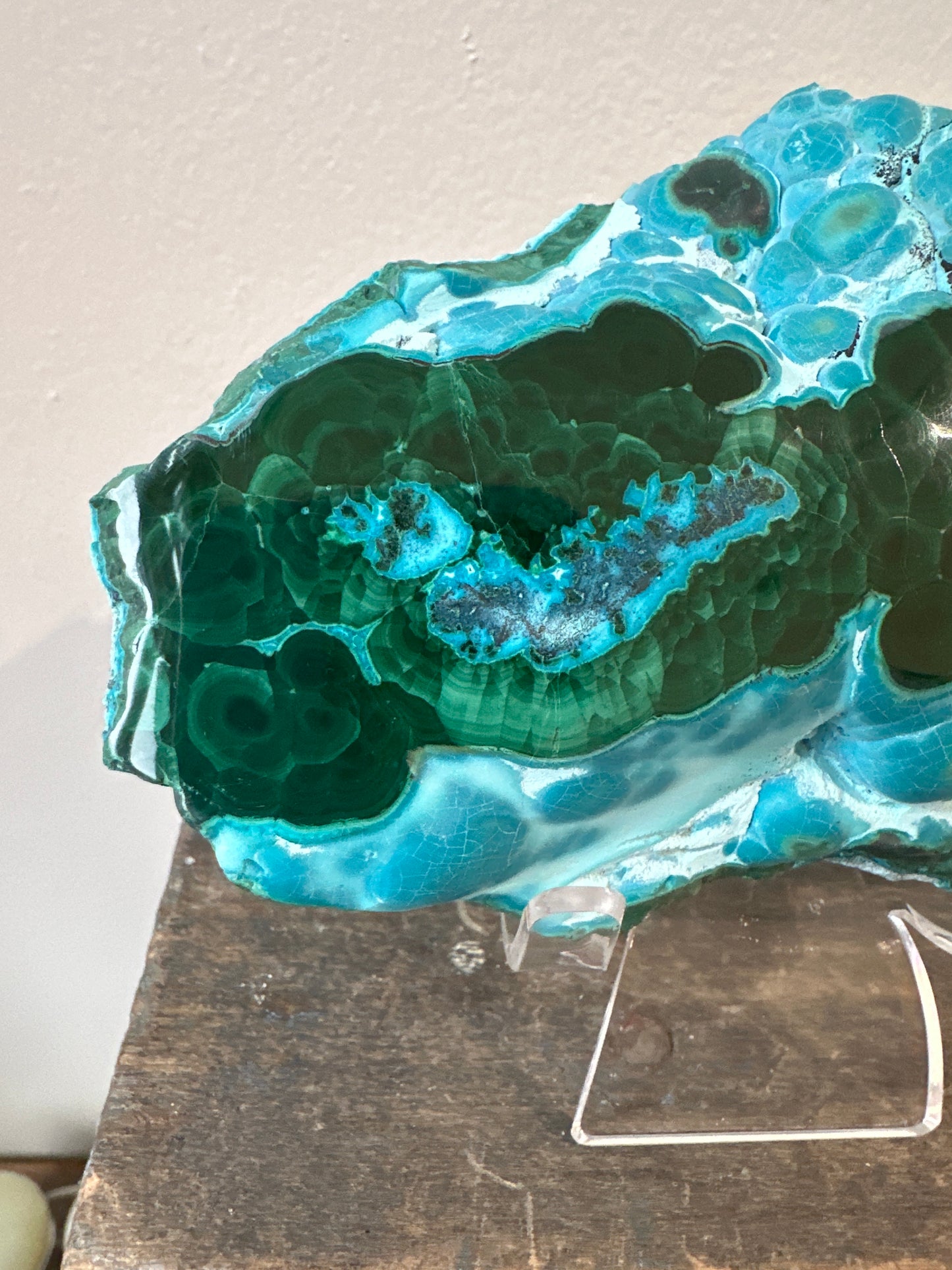 Chryscolla with Malachite, polished slab