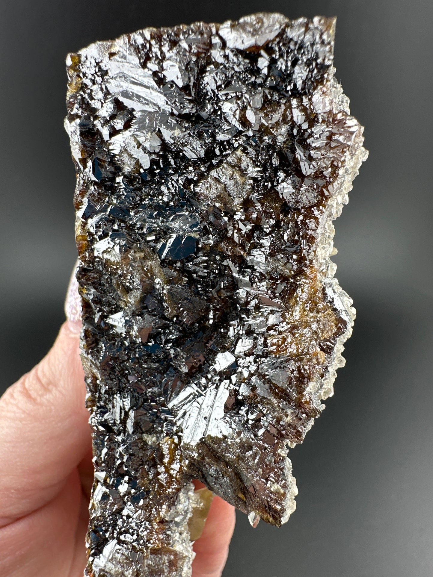 Calcite, Sphalerite, from the Cumberland Mine (Tennessee). Xcellent UV