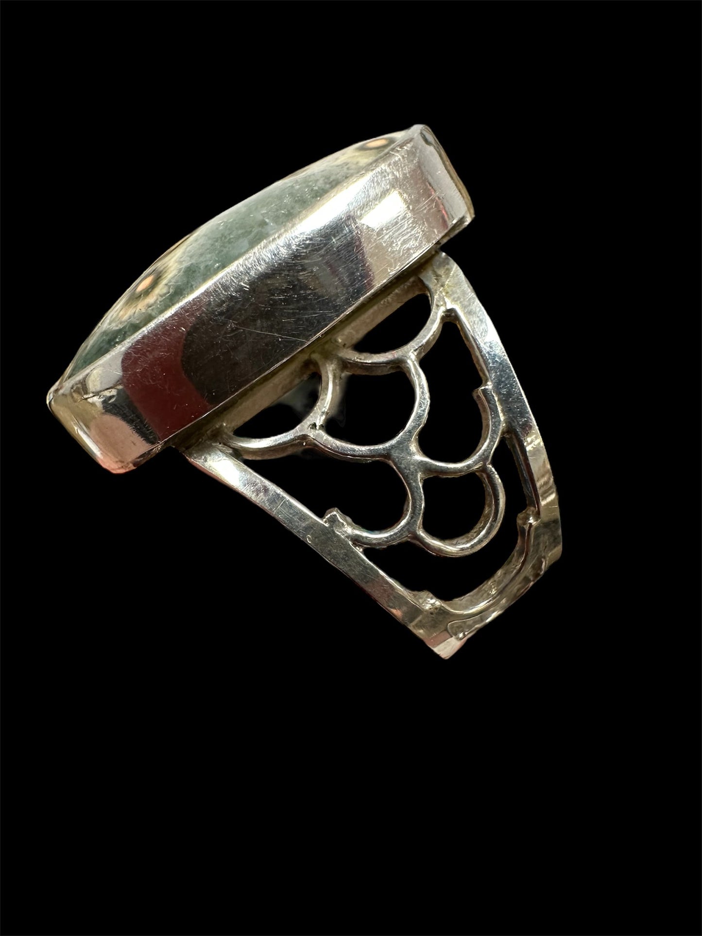 Ocean Jasper set in silver ring sz. 7.5