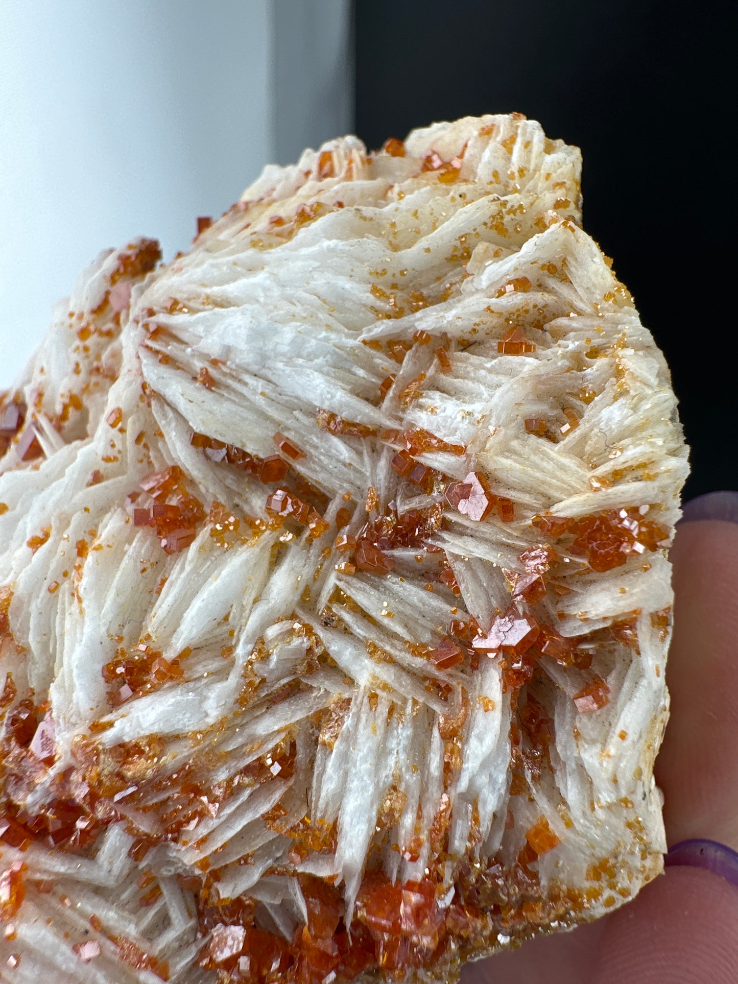 Vanadinite on Baryte