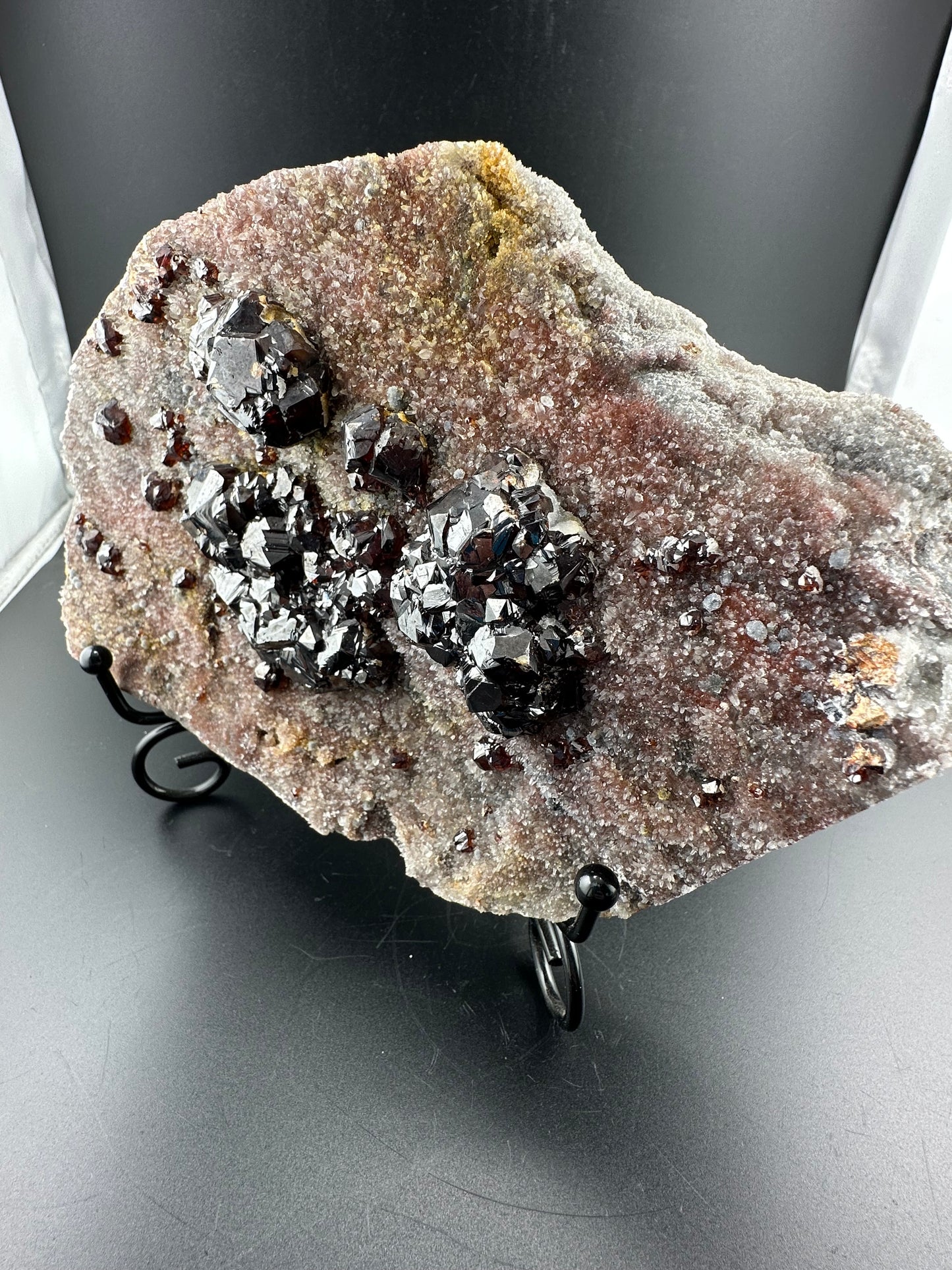 Gemmy Red Sphalerite on Quartz: Shuikoushan, Hunan, China
