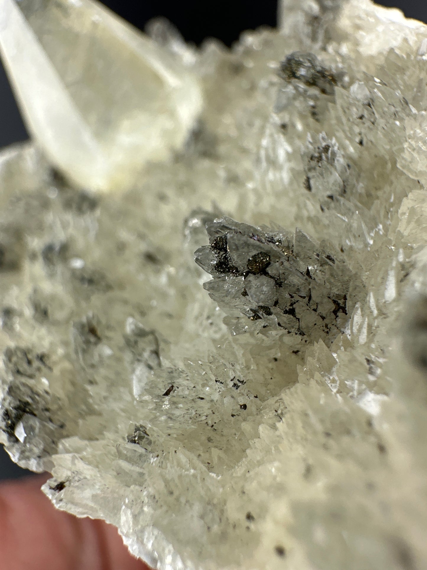 Chalcopyrite-included Calcite; UV reactive. Guangdong, China.