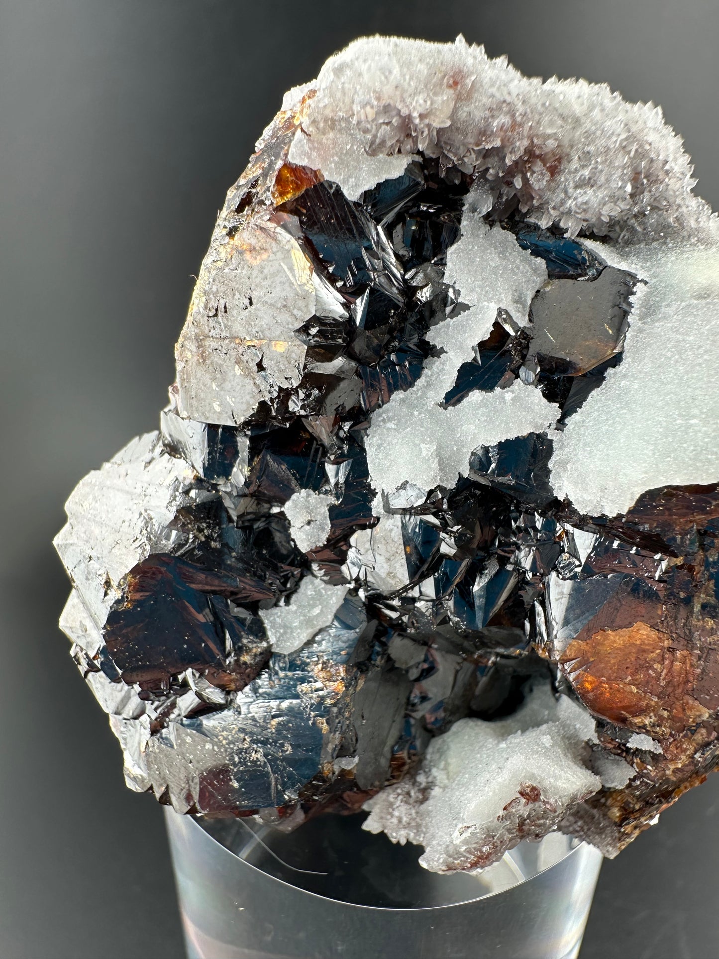 Gemmy Red Sphalerite & Quartz, Hunan, China