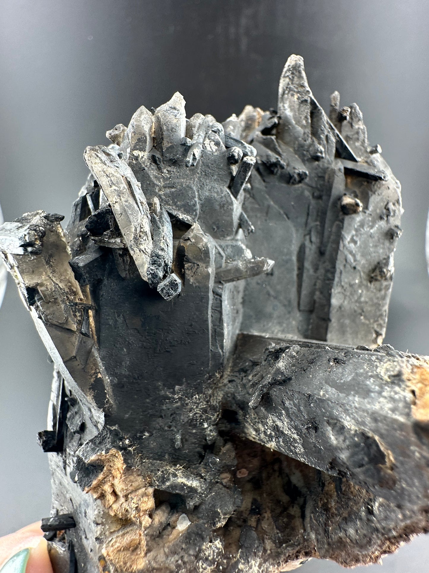 Aegirine in Smoky Quartz; Malawi
