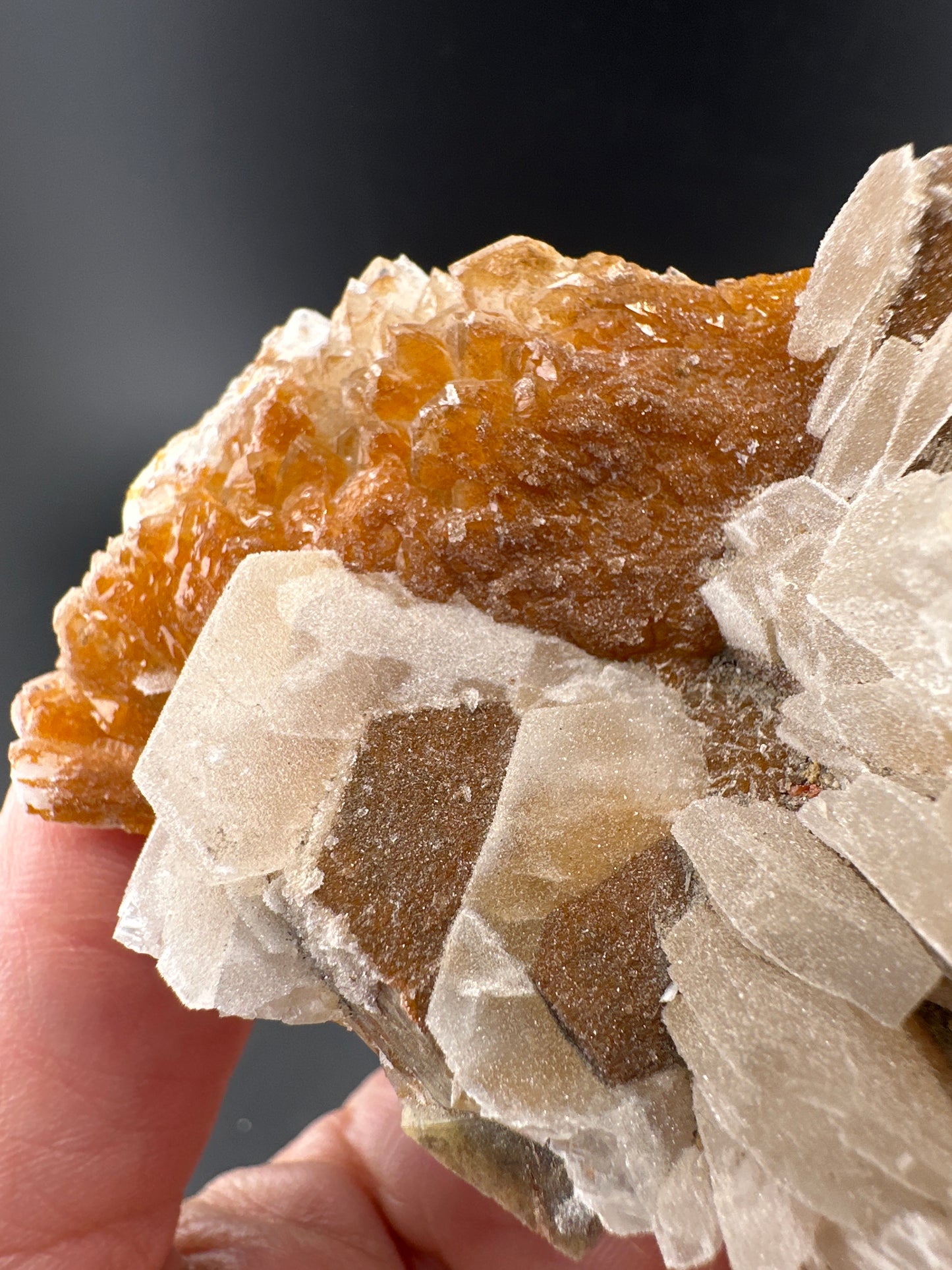 Orange Quartz w/Shimmery Calcite; China