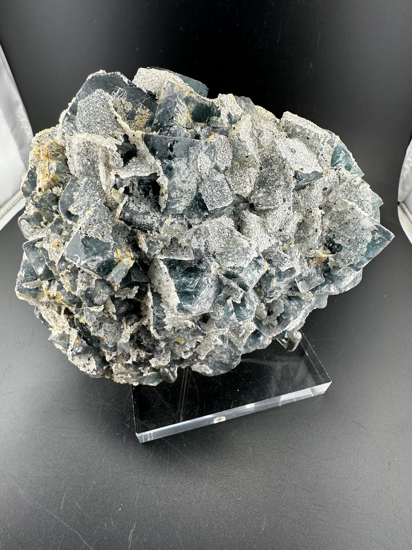 Blue Fluorite with Quartz “sugar” druze- Fujian, China