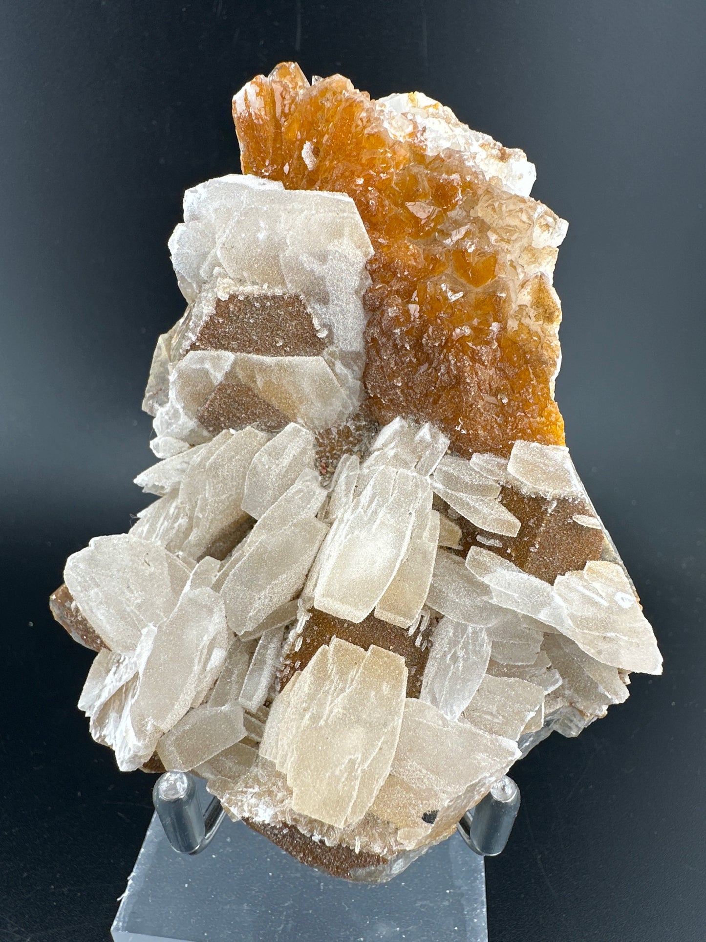 Orange Quartz w/Shimmery Calcite; China