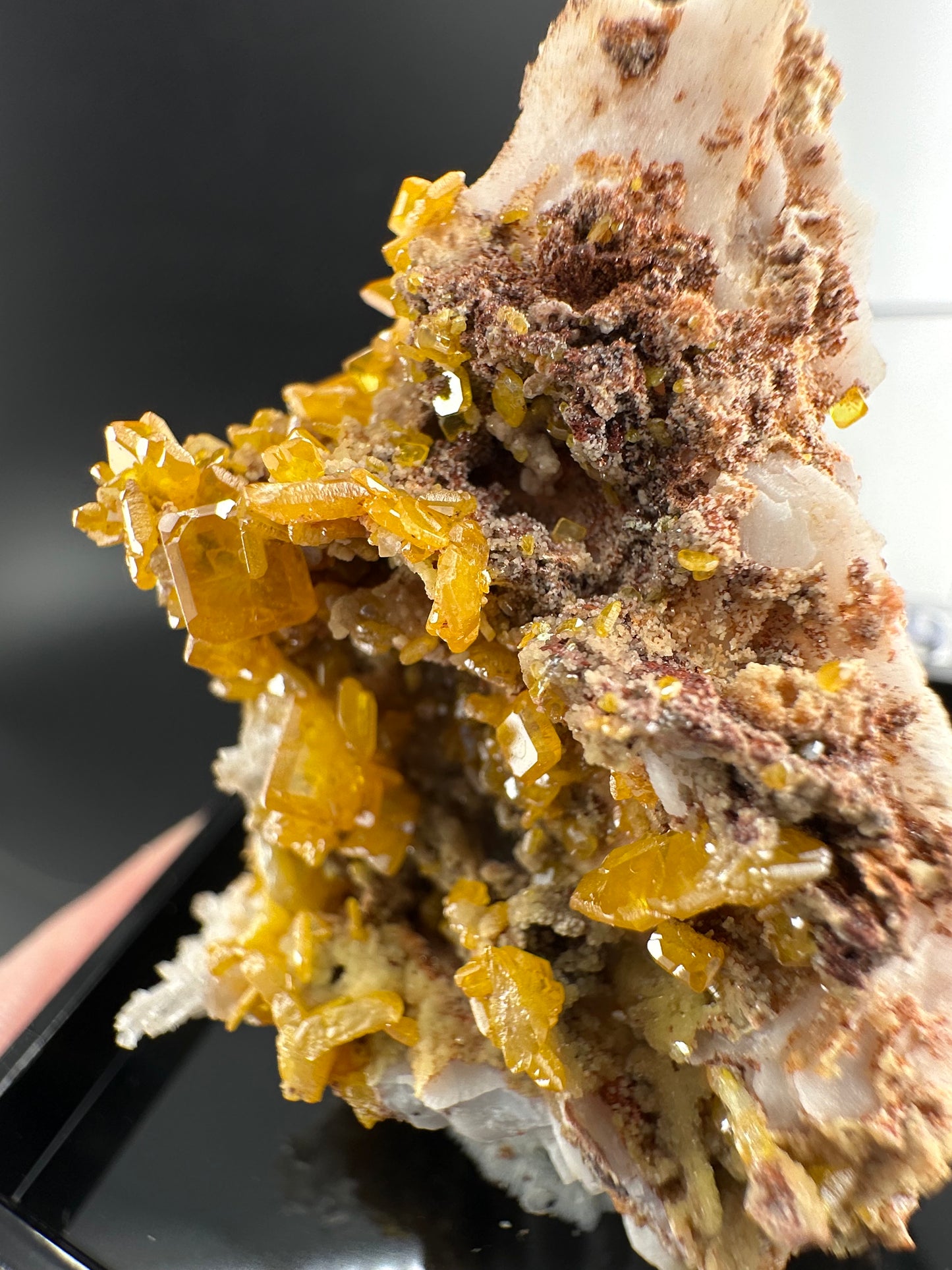 Wulfenite, Botryoidal Mimetite; La Morita Mine, Mexico