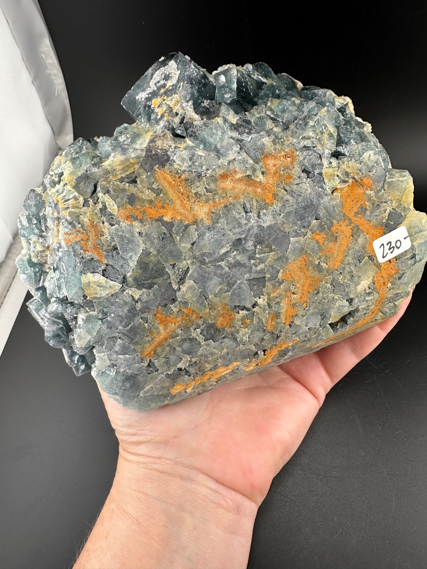 Blue Fluorite with Quartz “sugar” druze- Fujian, China