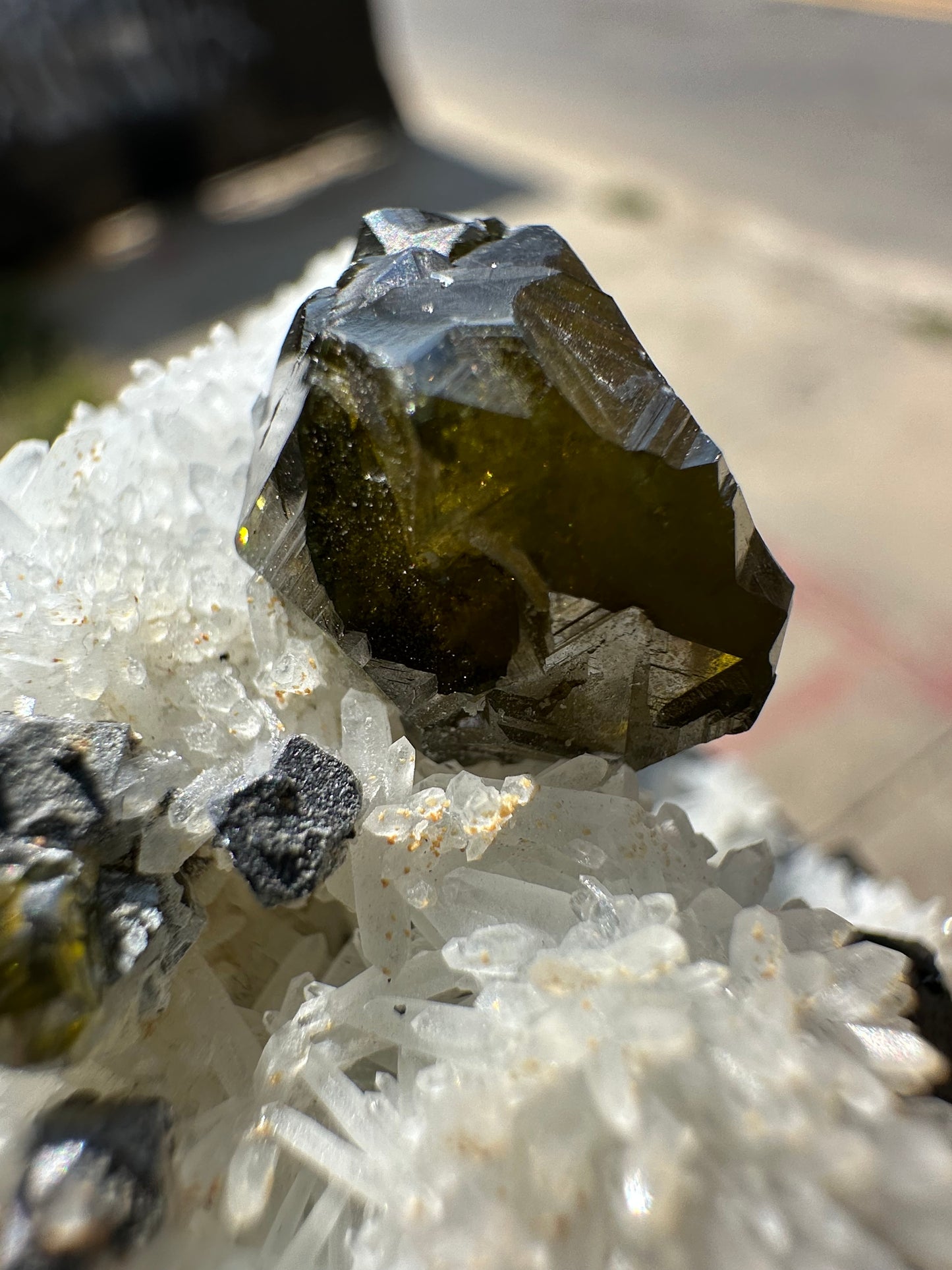 Sphalerite var Cleophane w/Quartz, Galena. Bulgaria