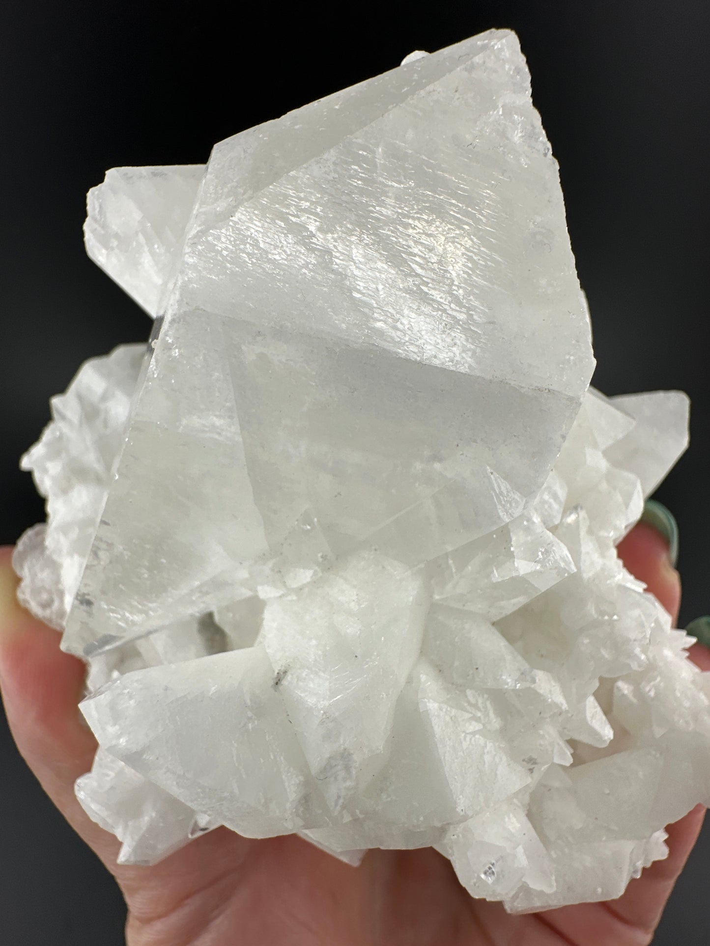 Twinned, Double-Terminated white calcite cluster, XHL