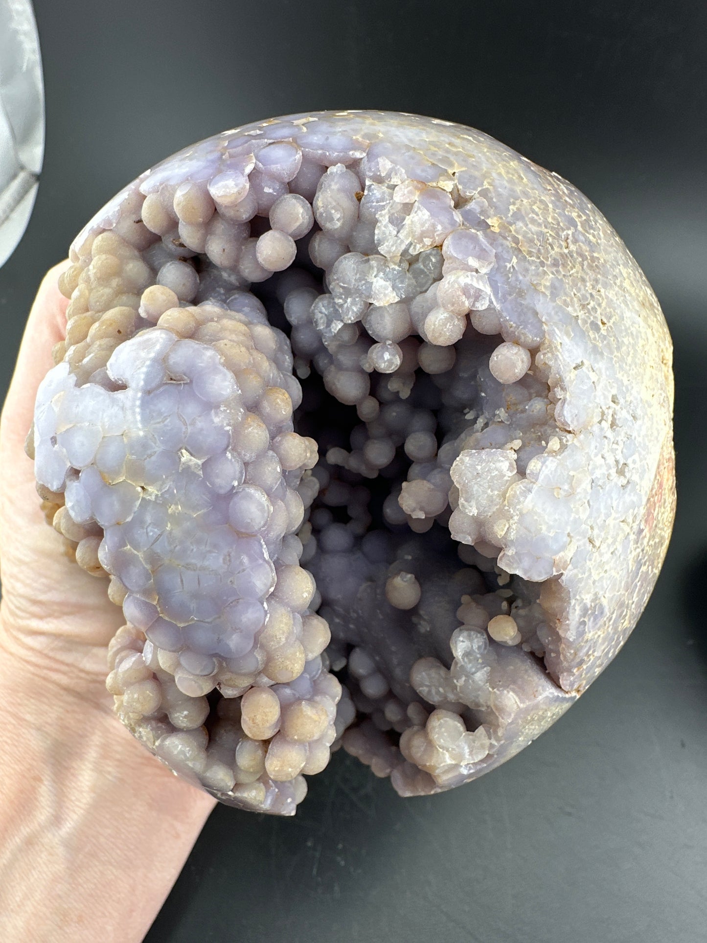 semi-polished 8” Grape Agate sphere