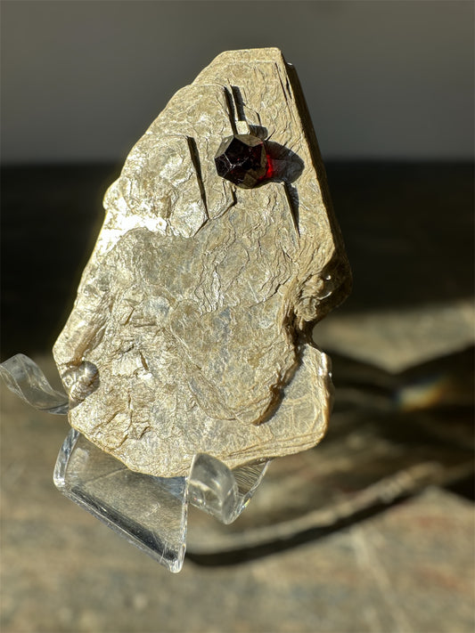Garnet (Spessartine) on Muscovite, Pakistan