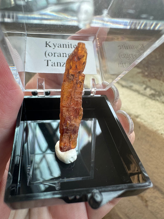 Kyanite (orange) from Tanzania. Perky box