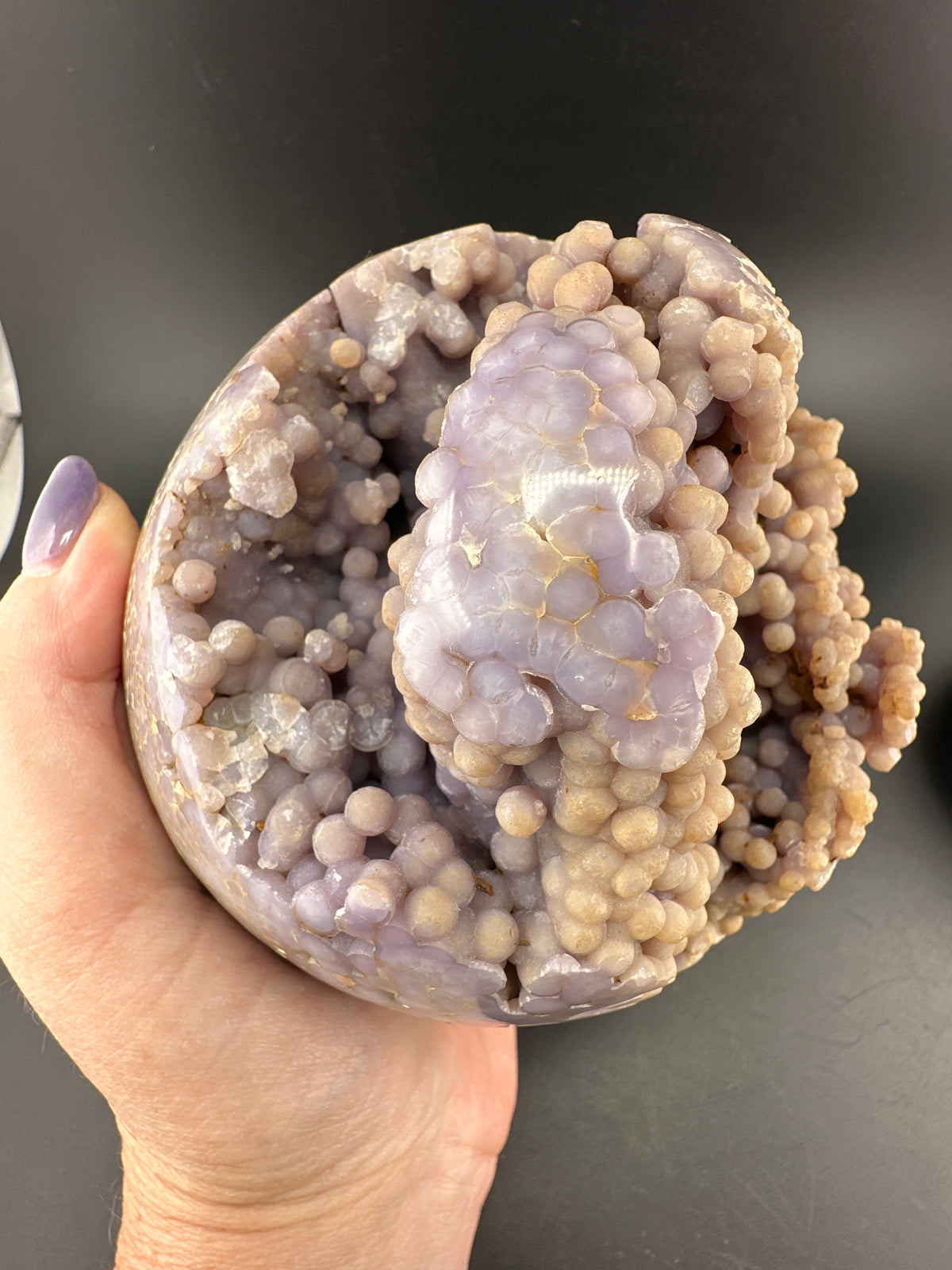 semi-polished 8” Grape Agate sphere
