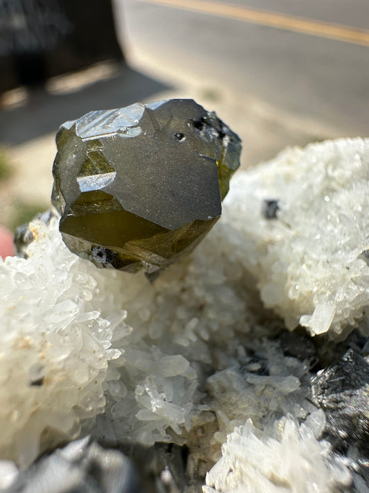 Sphalerite var Cleophane w/Quartz, Galena. Bulgaria