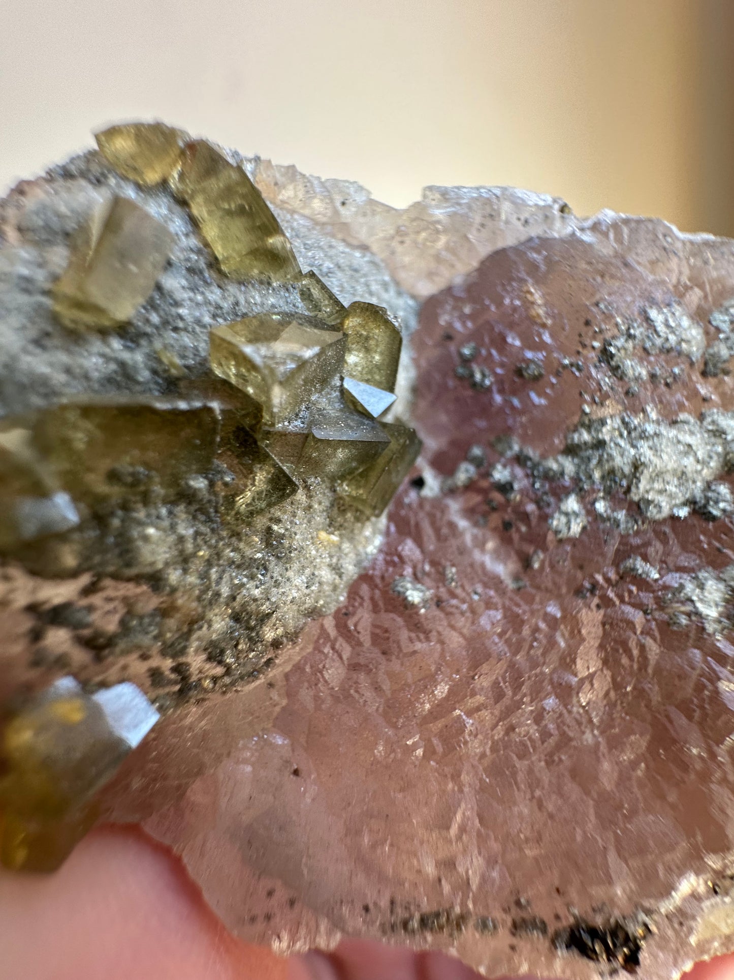 Baryte on Purple Fluorite, Jiangxi