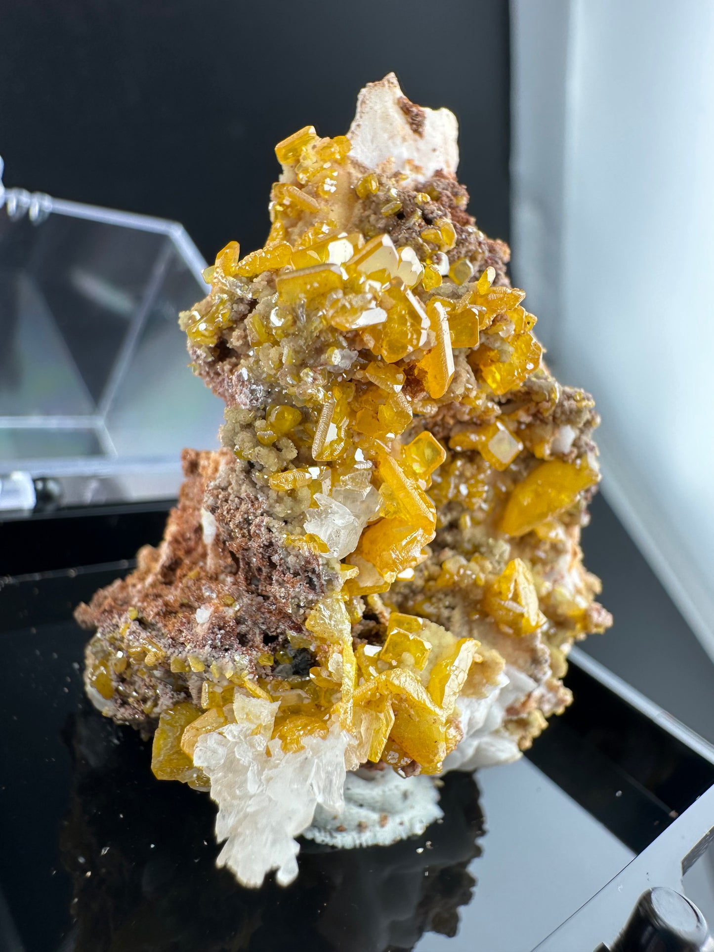 Wulfenite, Botryoidal Mimetite; La Morita Mine, Mexico